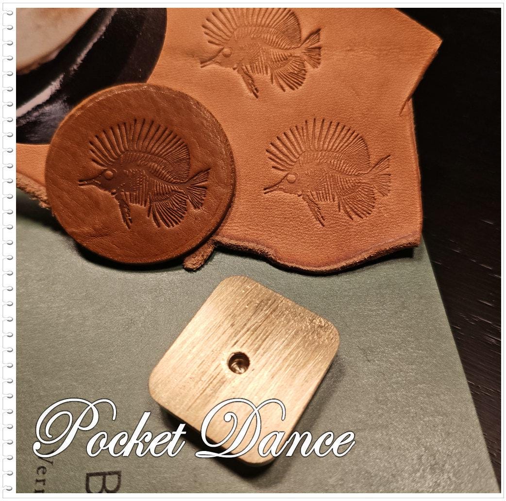 Butterfly Fish Skeletons Brass Stamp: Leather & Wood Emboss (3cm*2.7cm)