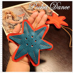 Handmade Leather Starfish Bag Charm: Ocean Sea Star Keychain