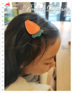 Handmade Leather Carrot Hair Clip, Vegetable Barrette