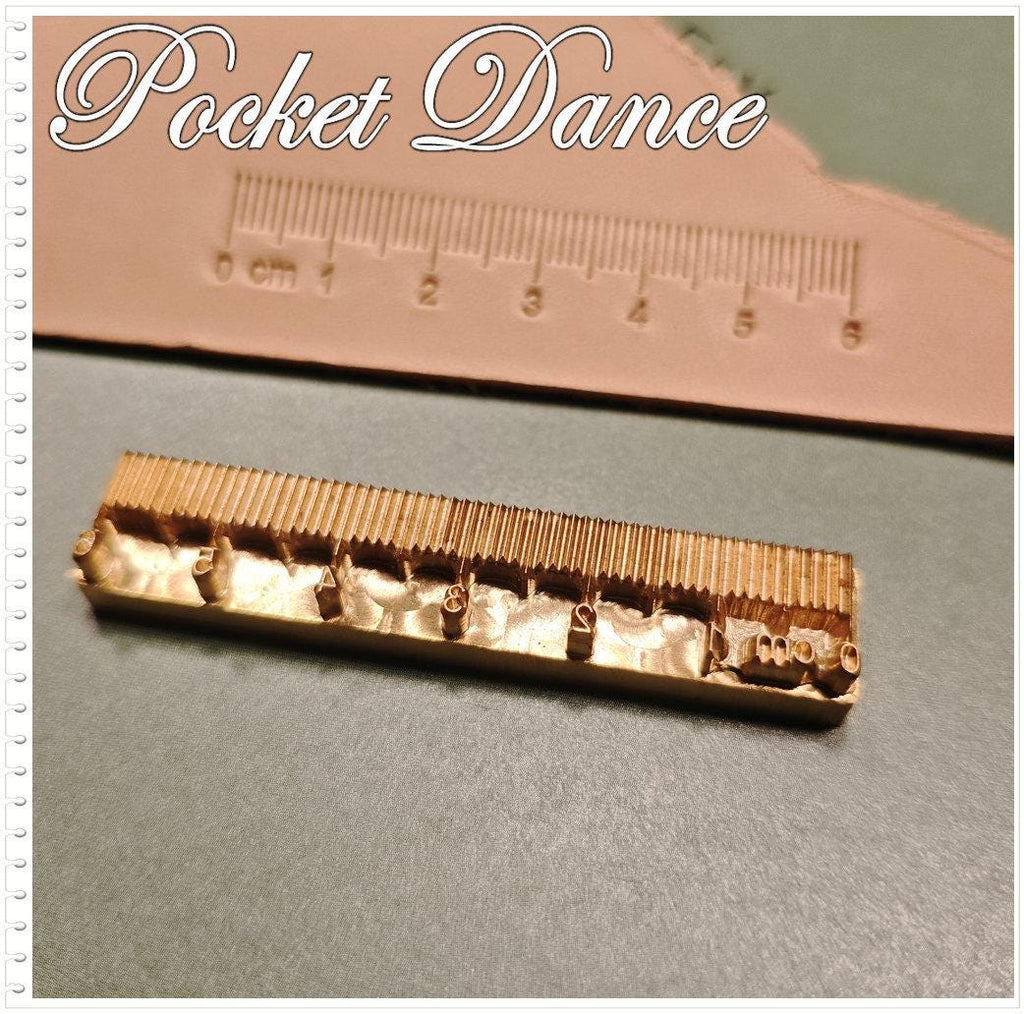 Brass Ruler Stamp Tool for Leather & Wood Embossing (1x6cm)