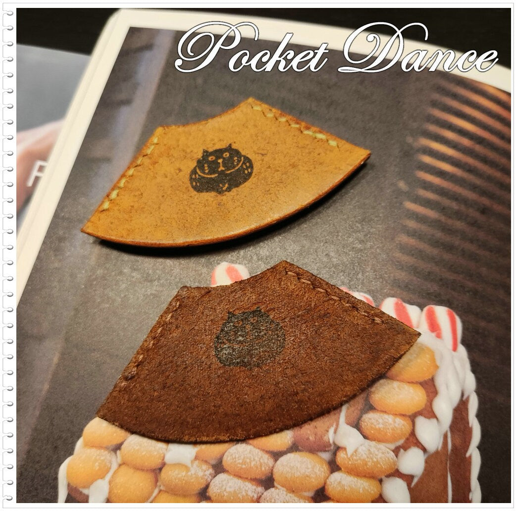 Handmade Leather Cheese Corner Bookmark: Booklover Gift