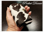 Handmade Cow Print Leather Coin Purse: Small Card Wallet