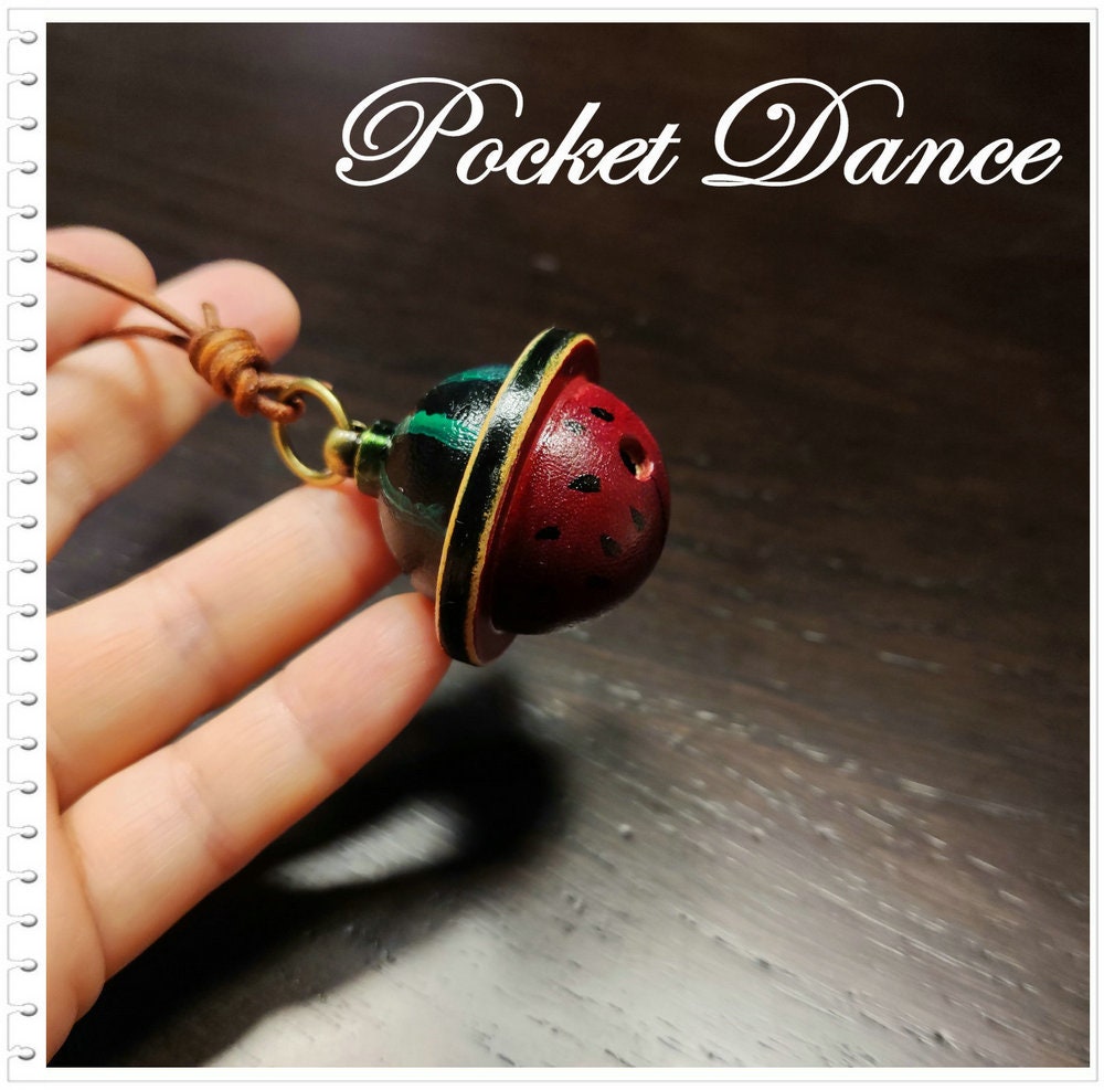 Handmade Leather Watermelon Pet Bell: Dog Cat Collar Charm