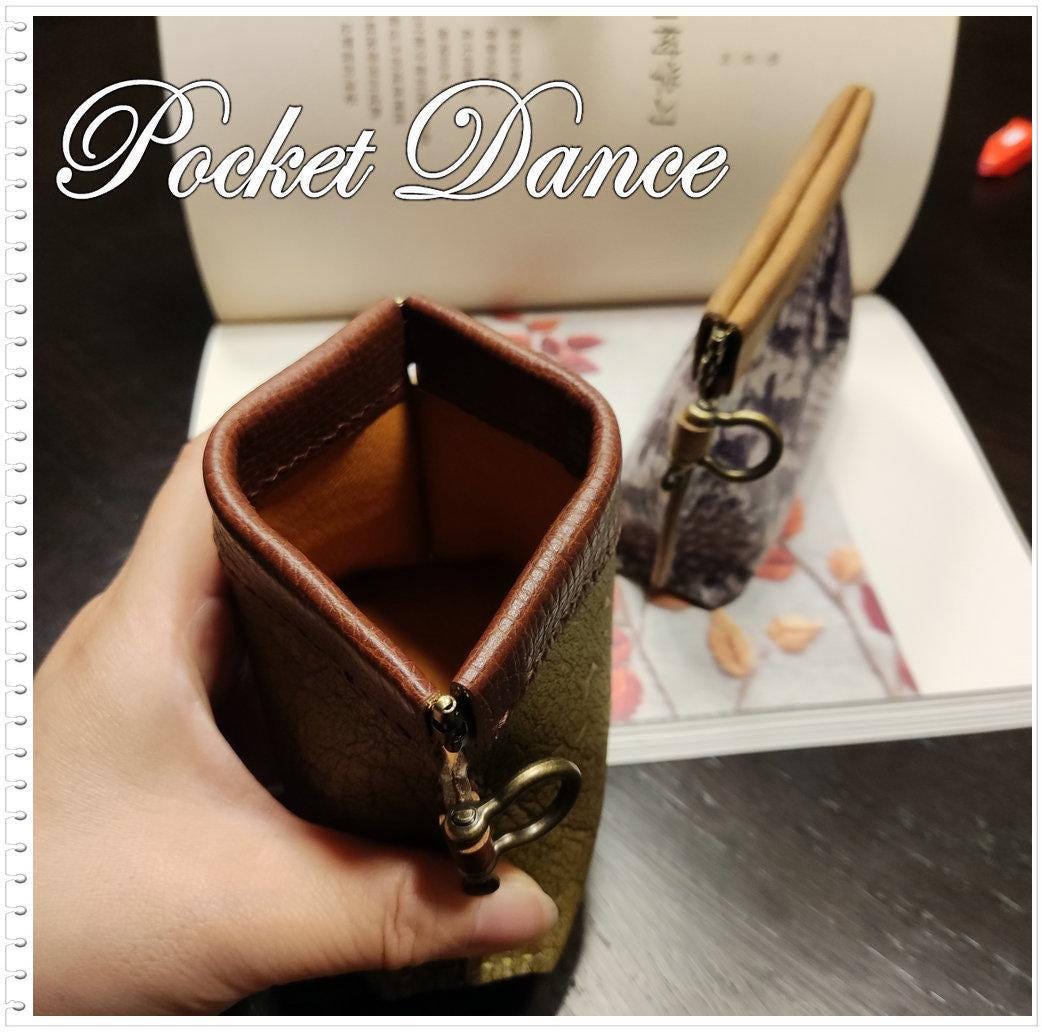 Green Leather Squeeze Coin Purse: Handmade Flex Frame Change Pouch