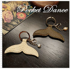 Handmade Leather Mermaid Tail Keychain: Pearl Keyring Bag Charm