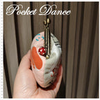 Handmade Pink Kisslock Coin Purse & Pouch, Small Bag for Cash Coin Card Ticket Organizer, Unique gift for her