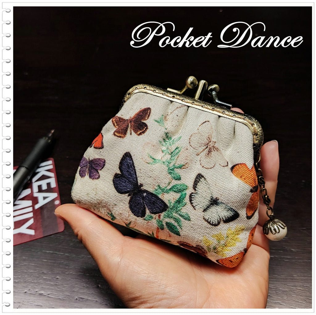 Handmade Butterfly Coin Purse: Kiss Lock Clutch Wallet