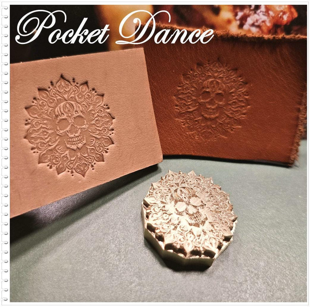 Skull Symbol Brass Stamp: Leather & Wood Emboss 3cm