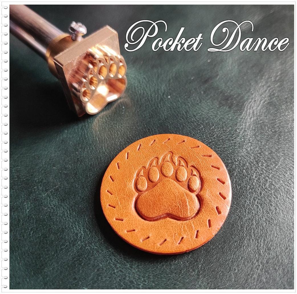 Bear Paw Brass Stamp: Leather & Wood Embossing Tool