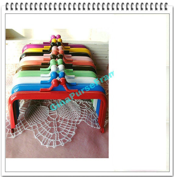 8pieces-10.5cm(4 inch) rainbow colors baking-varnish rectangle metal bag frame purse frame (8colors)