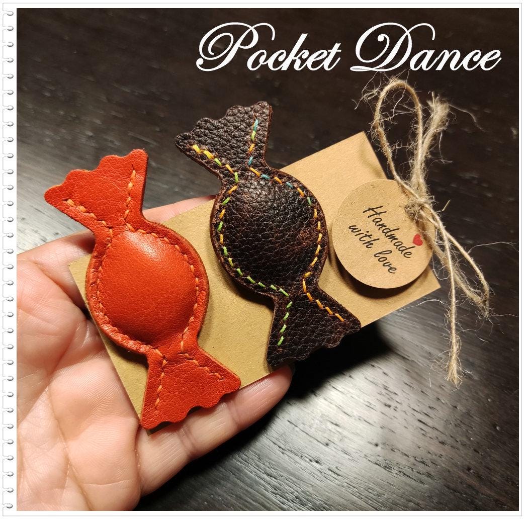 Leather Candy Hair Clip: Handmade Bonbon Barrette, Colorful Hair Accessories
