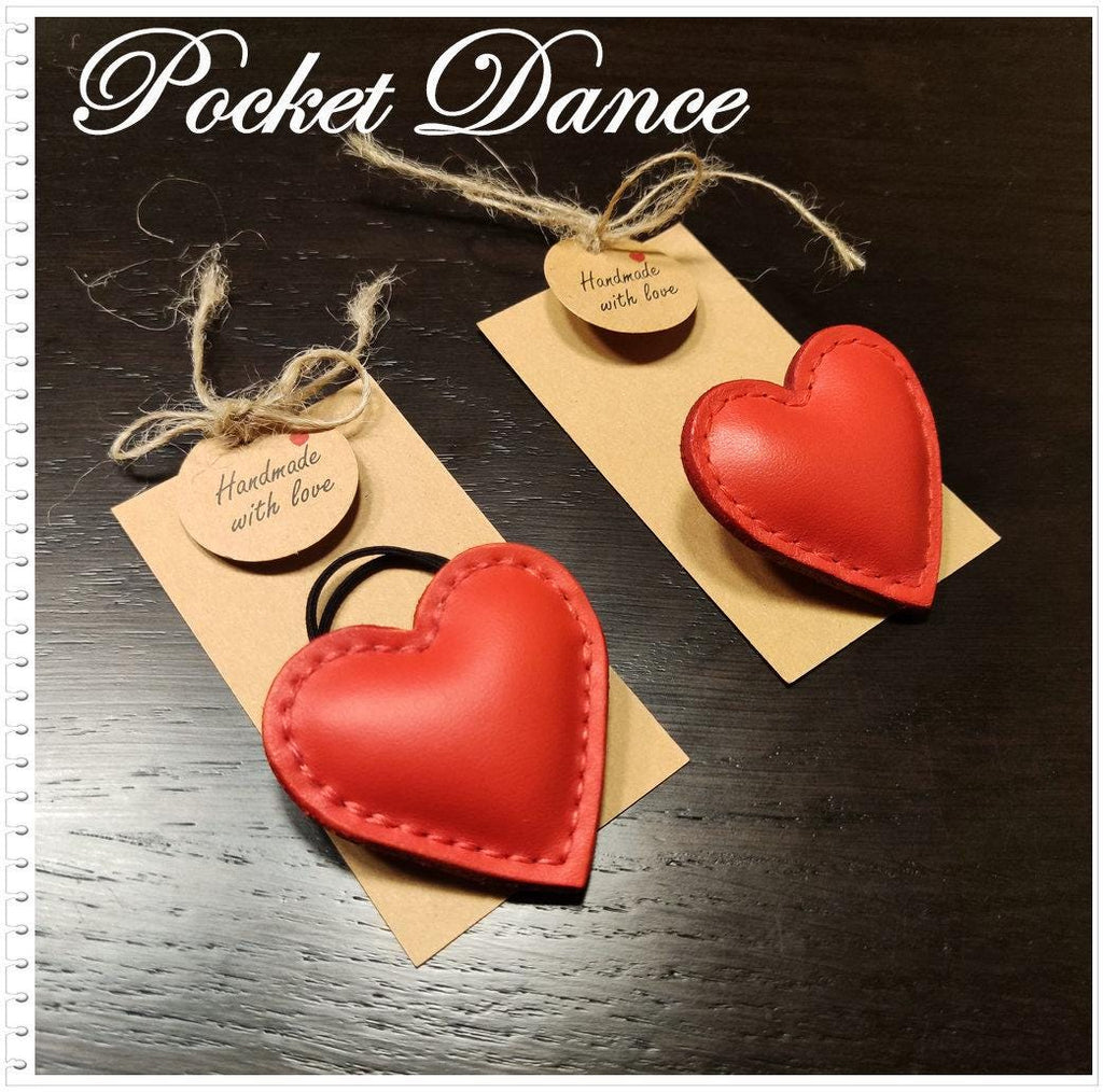 Handmade Leather Hair Barrette Red Heart Love Cute Hairclip, Leather Hair Accessories, Pin Brooch Hair Styling For Daughter Woman Girl Gift