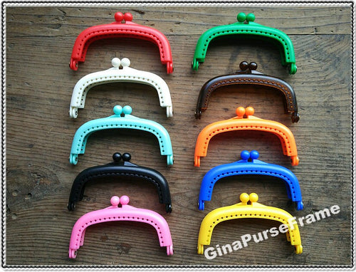 Candy Color Plastic Purse Frame: 9cm Kiss Lock, Jelly Clip (10pcs)
