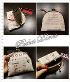 Handmade Little Bear Kiss Lock Coin Purse: Two Compartment Clutch