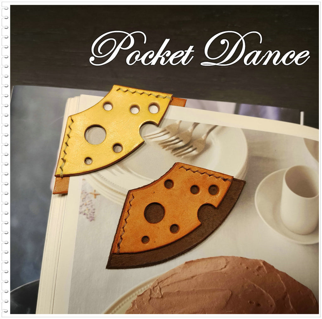 Handmade Leather Cheese Corner Bookmark: Booklover Gift