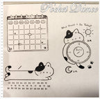 Cat Rubber Stamp Set: Wooden Planner Stamps for Journaling