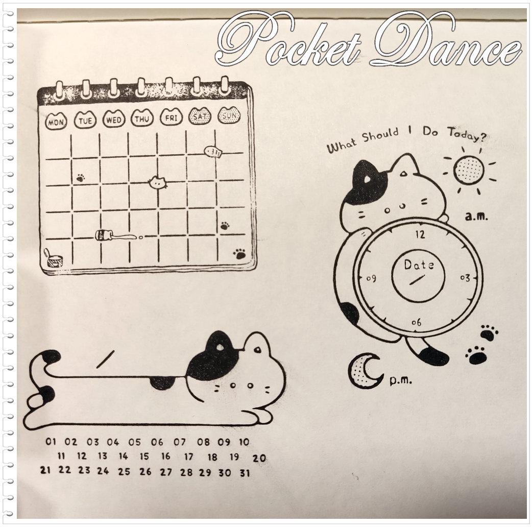 Cat Rubber Stamp Set: Wooden Planner Stamps for Journaling
