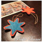 Handmade Leather Starfish Bag Charm: Ocean Sea Star Keychain