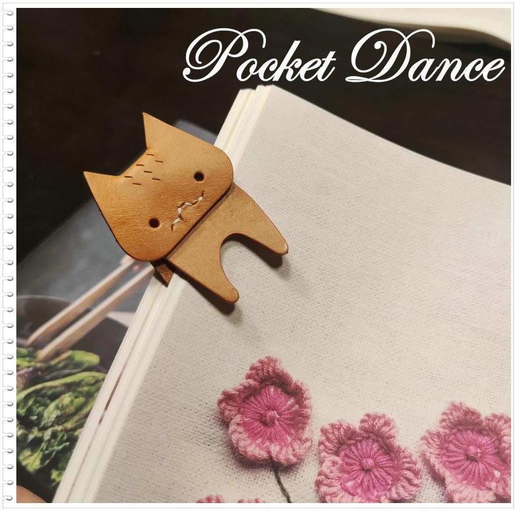 Handmade Leather Cat Bookmark - Cute Booklover Gift