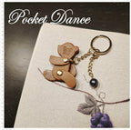 Handmade Leather Teddy Bear Keychain: Movable Limbs Charm