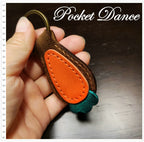 Handmade Leather Carrot Keychain, Keyring Charm