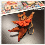 Handmade Leather Ballet Bear Bag Charm: Nutcracker Gift