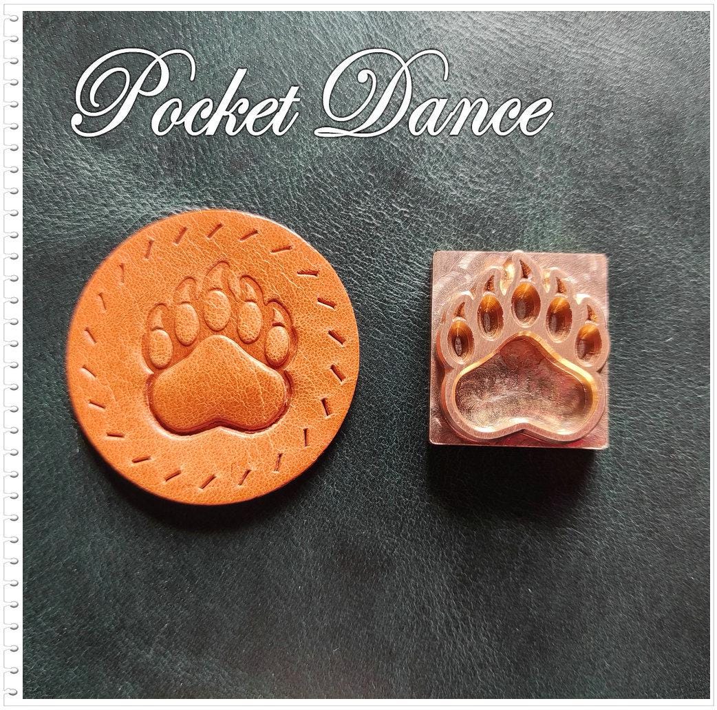 Bear Paw Brass Stamp: Leather & Wood Embossing Tool