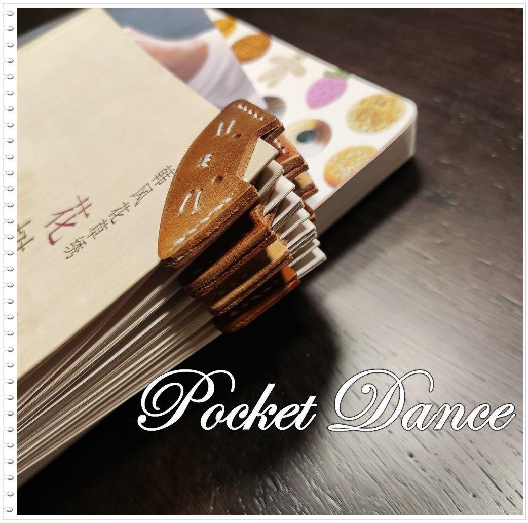 Leather Cat Corner Bookmark Gift for Booklovers