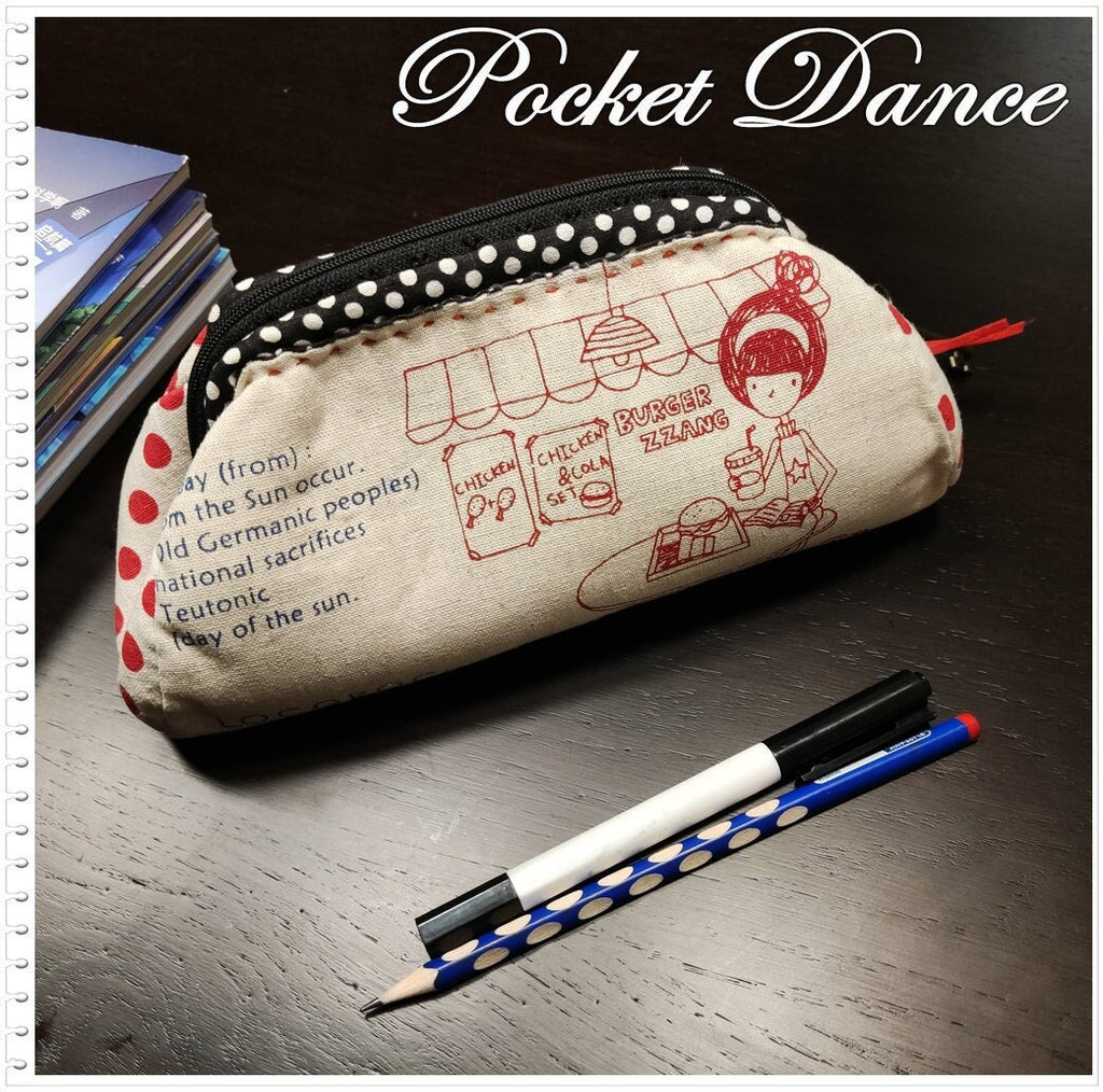 Handmade red dots girl Coin purse, pencil pouch, metal frame wallet clutch, zipper handmade purse bag by fabrics
