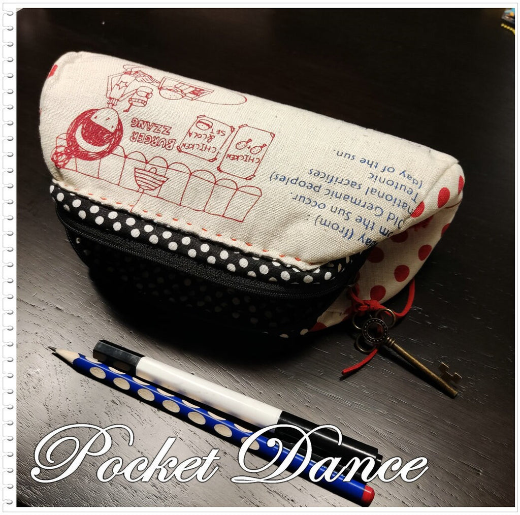 Handmade red dots girl Coin purse, pencil pouch, metal frame wallet clutch, zipper handmade purse bag by fabrics