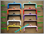8pieces-10.5cm(4 inch) rainbow colors baking-varnish rectangle metal bag frame purse frame (8colors)