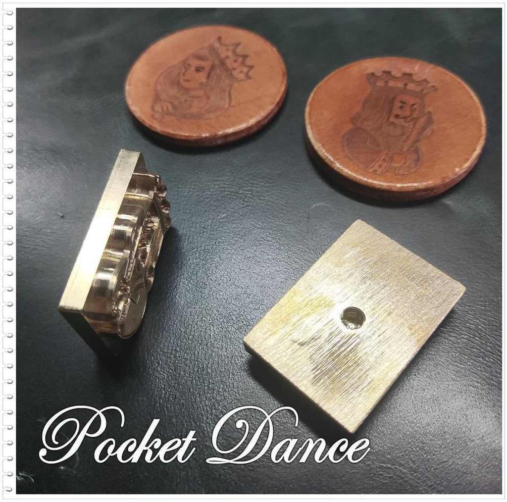 King Queen Brass Stamp Tool for Leather Crafts and Wood Emboss