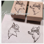 Dancing Bear Rubber Stamp Set, Planner Scrapbook Supply