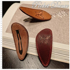 Handmade Butterfly Leather Hair Barrette: Large Hair Clip