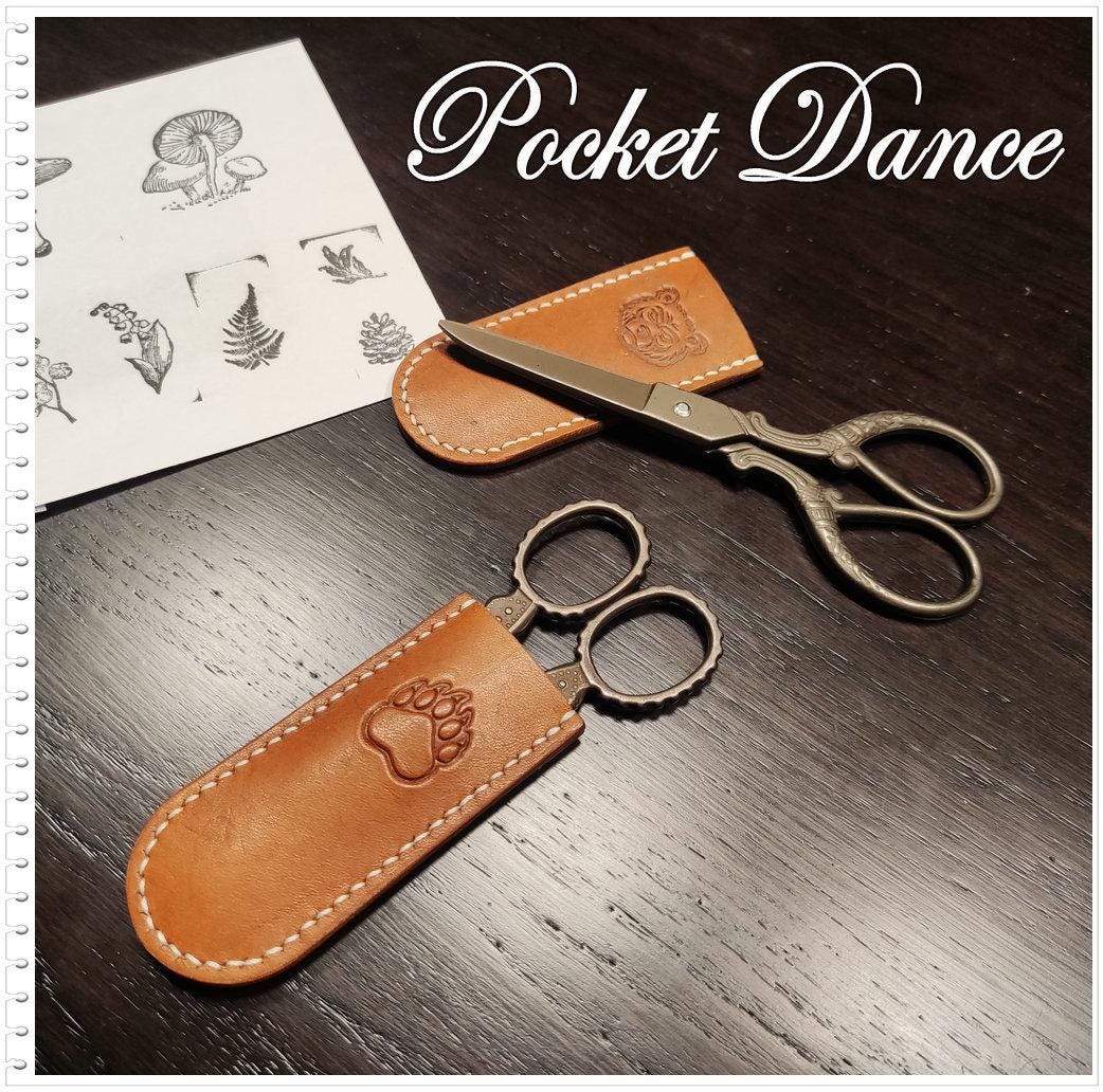 Bear & Paw Leather Scissor Sheath: Crafter Gift