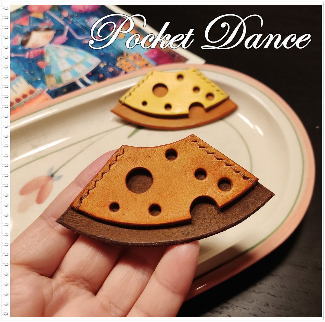 Handmade Leather Cheese Corner Bookmark: Booklover Gift