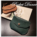 Handmade Green Leather Coin Purse: Embossed Whale Design
