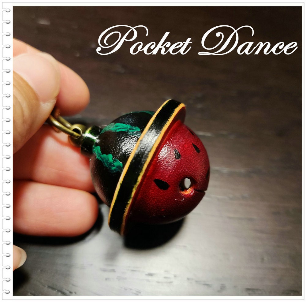 Handmade Leather Watermelon Pet Bell: Dog Cat Collar Charm