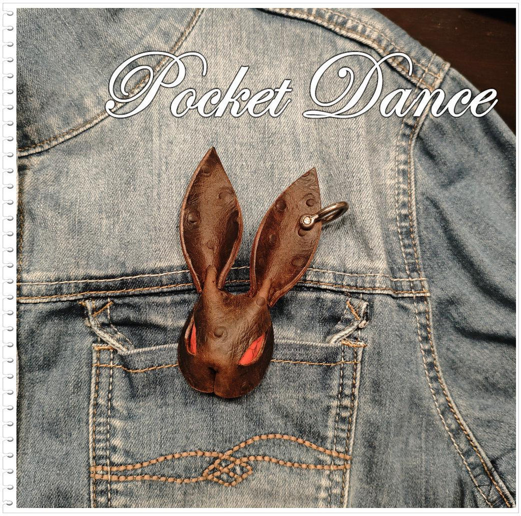 Red Stone Eyes Rabbit Keychain or Brooch