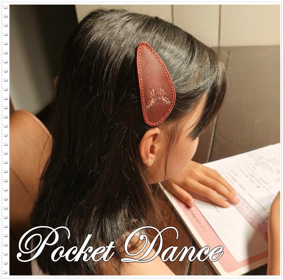 Rabbit Leather Hair Barrette: Large Hair Clip, Mother Daughter Gift