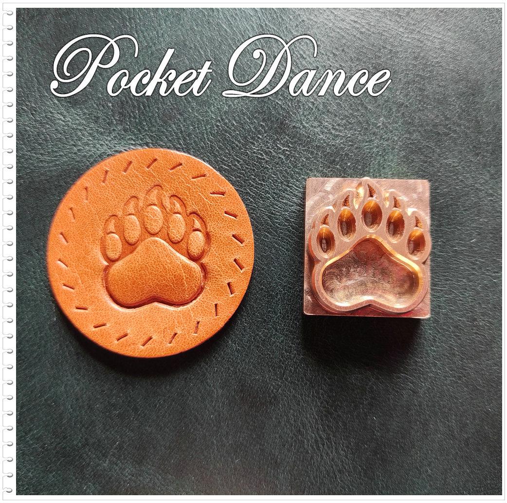 Bear Paw Brass Stamp Tool for Leather and Wood Embossing
