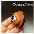 Handmade Leather Eyeball Brooch: Horror Halloween Badge