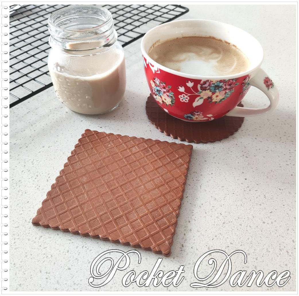 Handmade Leather Stroopwafel Coaster: Coffee Lover Gift
