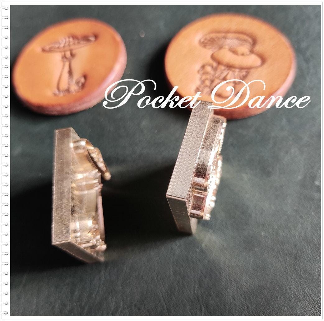 Mushroom Brass Stamp Tool for Leather and Wood Embossing