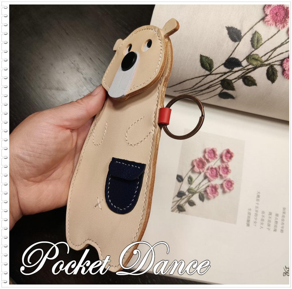 Leather Bear Coin Purse: Vegetable Tanned Leather Pencil Case