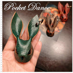 Leather Rabbit Keychain: black eyes