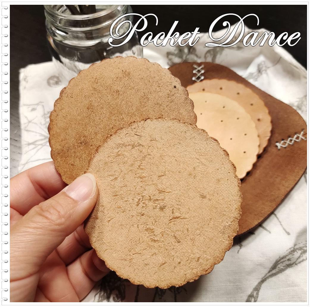 Handmade Leather Cookie Coaster Set, Unique Coffee Lover Gift