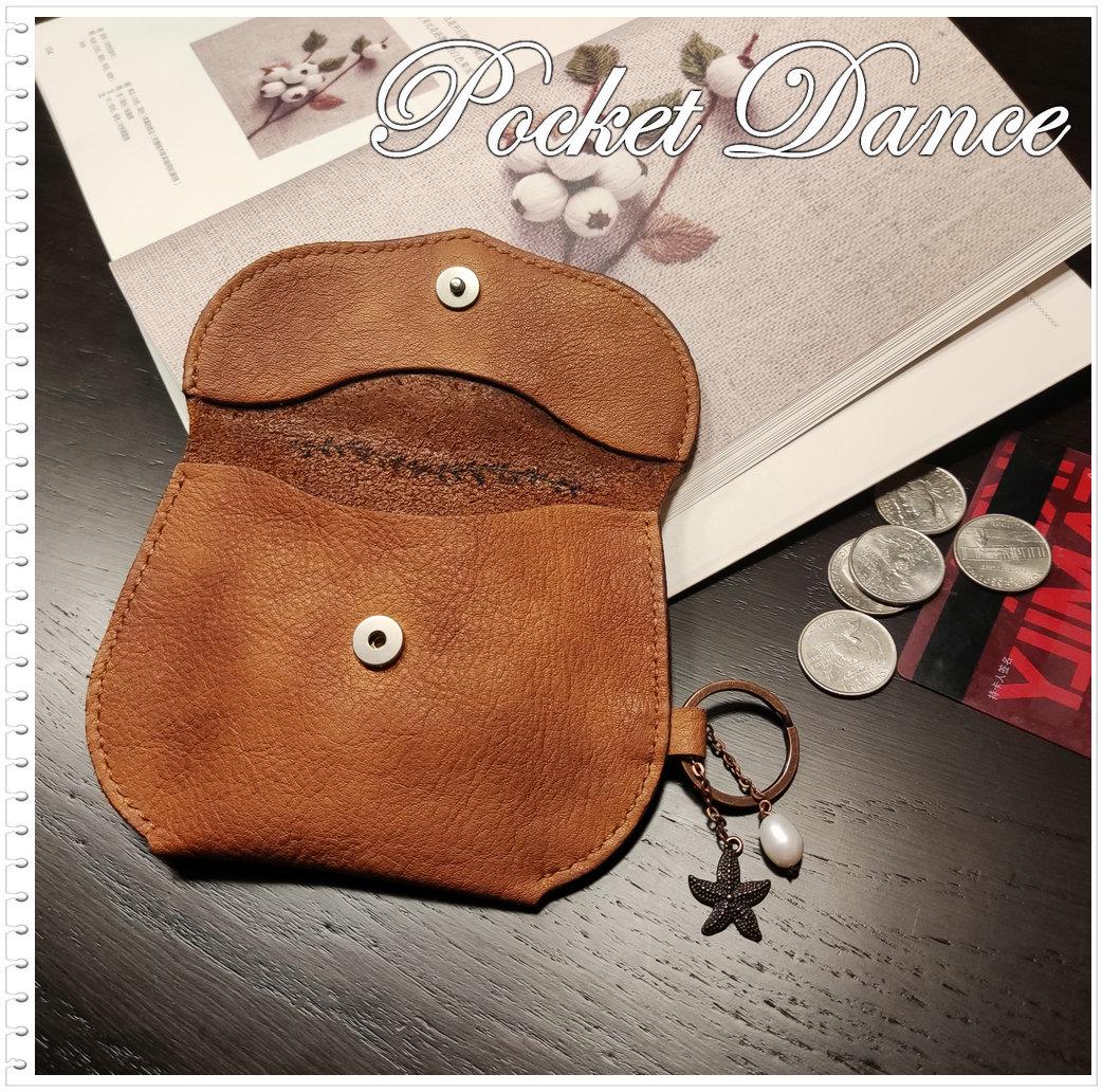 Handmade Leather Coin Purse: Embossed Whale Card Wallet