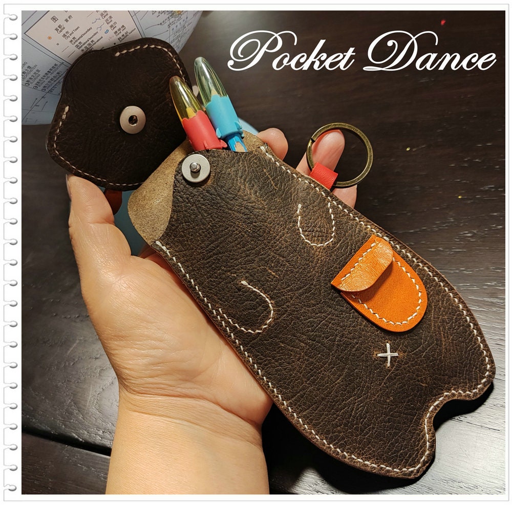 Handmade Leather Bear Coin Purse: Kids Pencil Case, Small Wallet