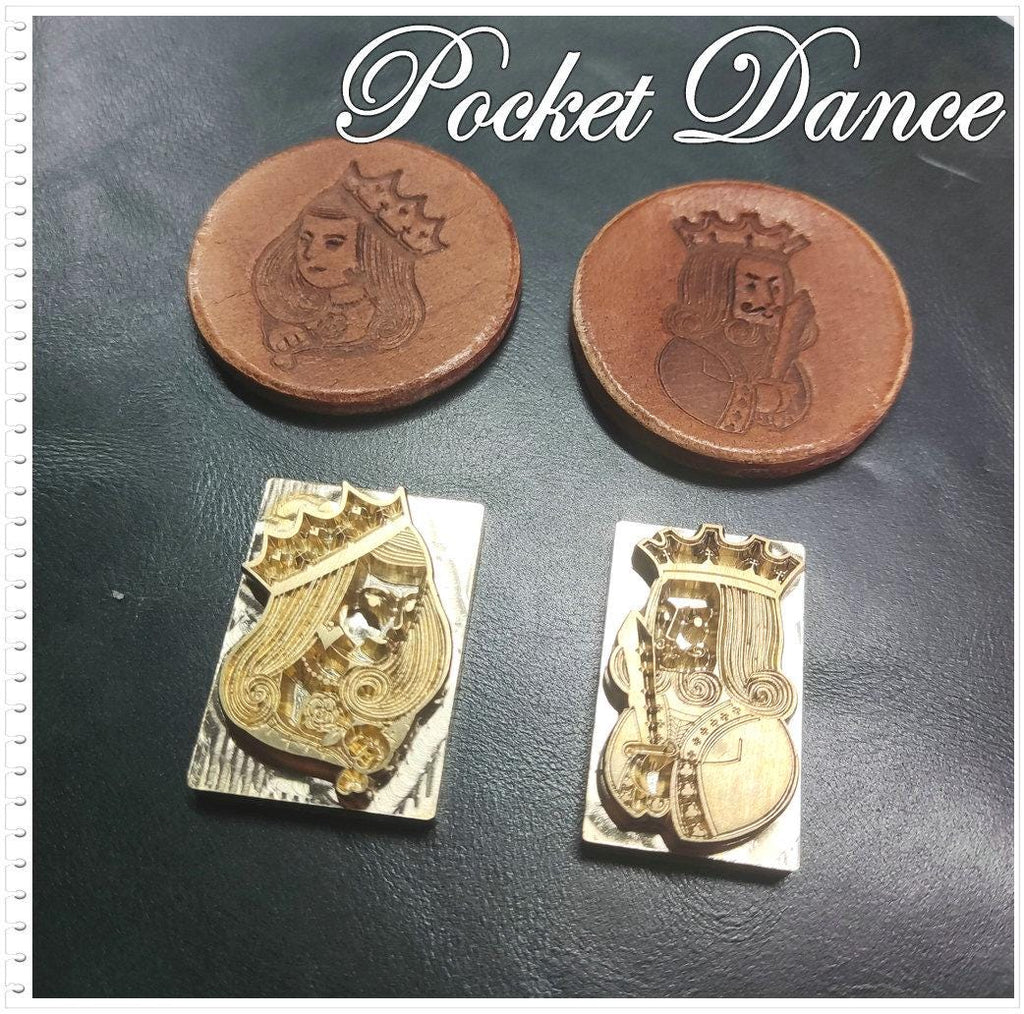 King Queen Brass Stamp Tool for Leather Crafts and Wood Emboss